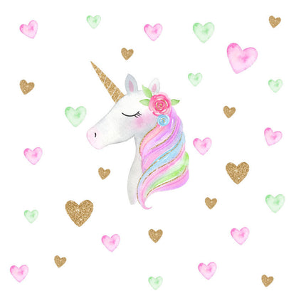 Unicorn Stars Rainbow Wall Sticker Girls Bedroom