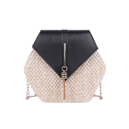 fashion straw tassel chain bag