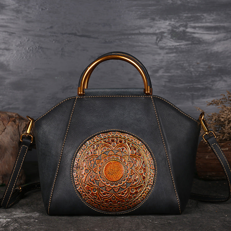 Tote Women's Totem Embossed Genuine Leather Women's Bag