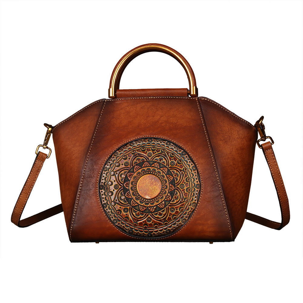 Tote Women's Totem Embossed Genuine Leather Women's Bag