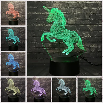 Hot 3D LED LAMP unicorn