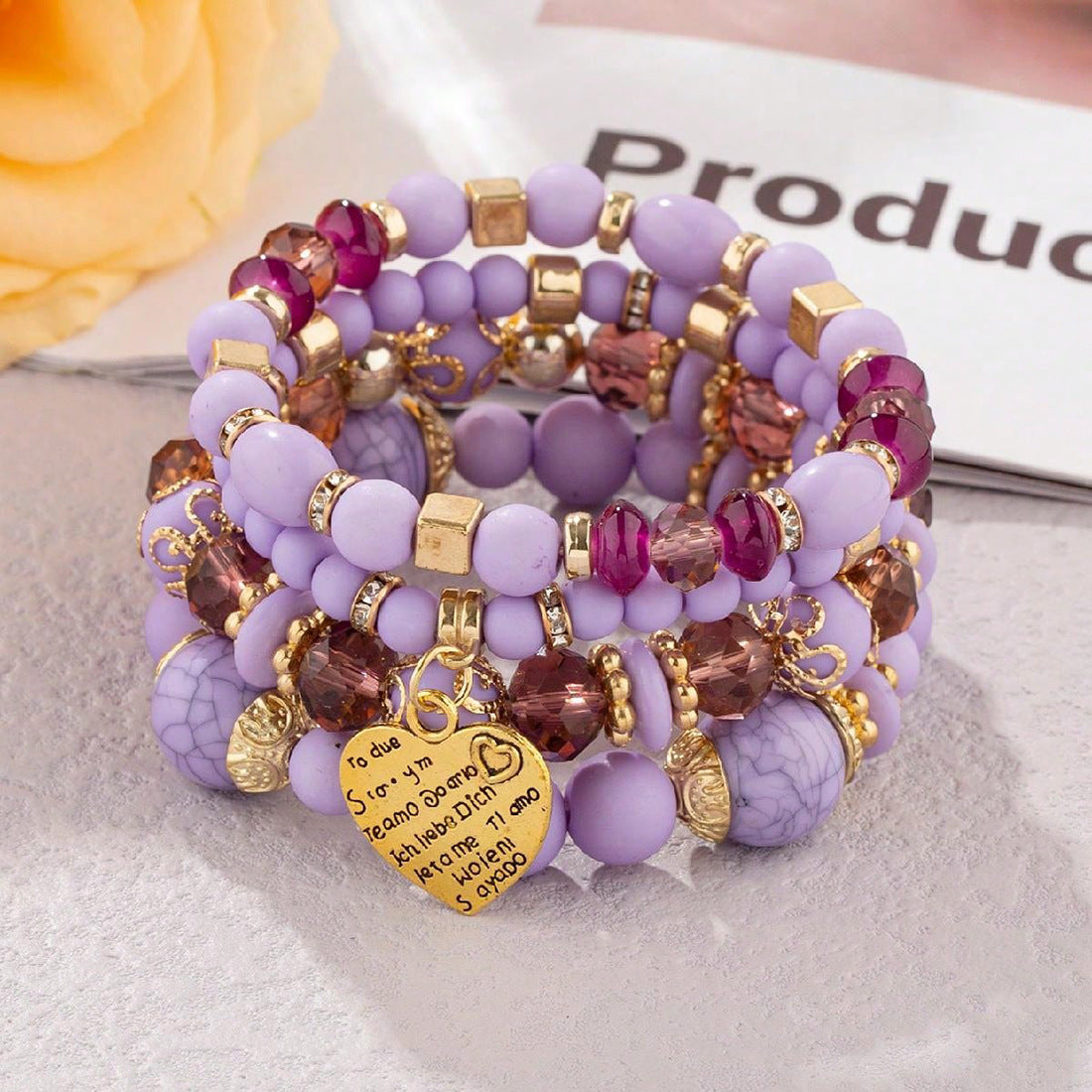 Factory direct supply Bohemian style multi-layer wooden beads beaded bracelet elastic bracelet jewelry European and American jewelry wholesale