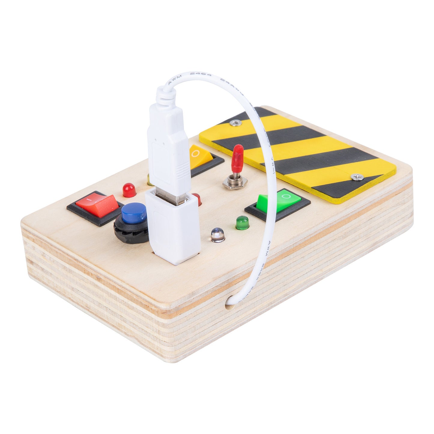 Cross-border hot selling children's early education wooden LED light socket switch busy board toys hands-on wooden toys