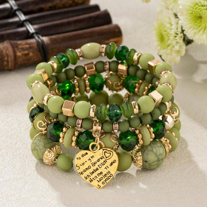 Factory direct supply Bohemian style multi-layer wooden beads beaded bracelet elastic bracelet jewelry European and American jewelry wholesale