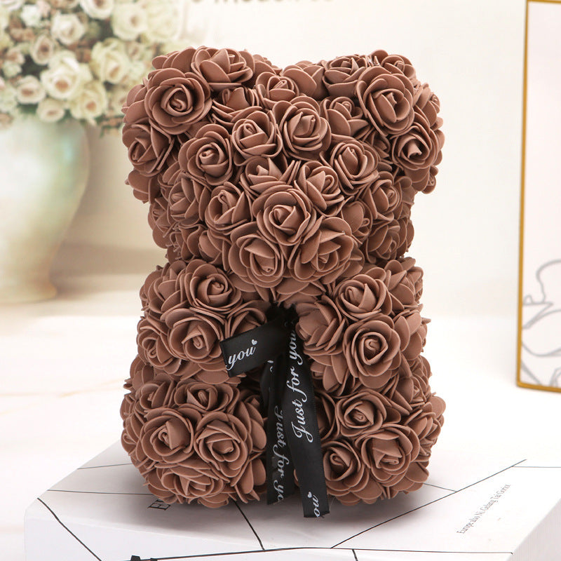 Factory wholesale Valentine's Day gift Creative rose bear Valentine's Day gift Pe Rose Bear Hug Bear Bubble