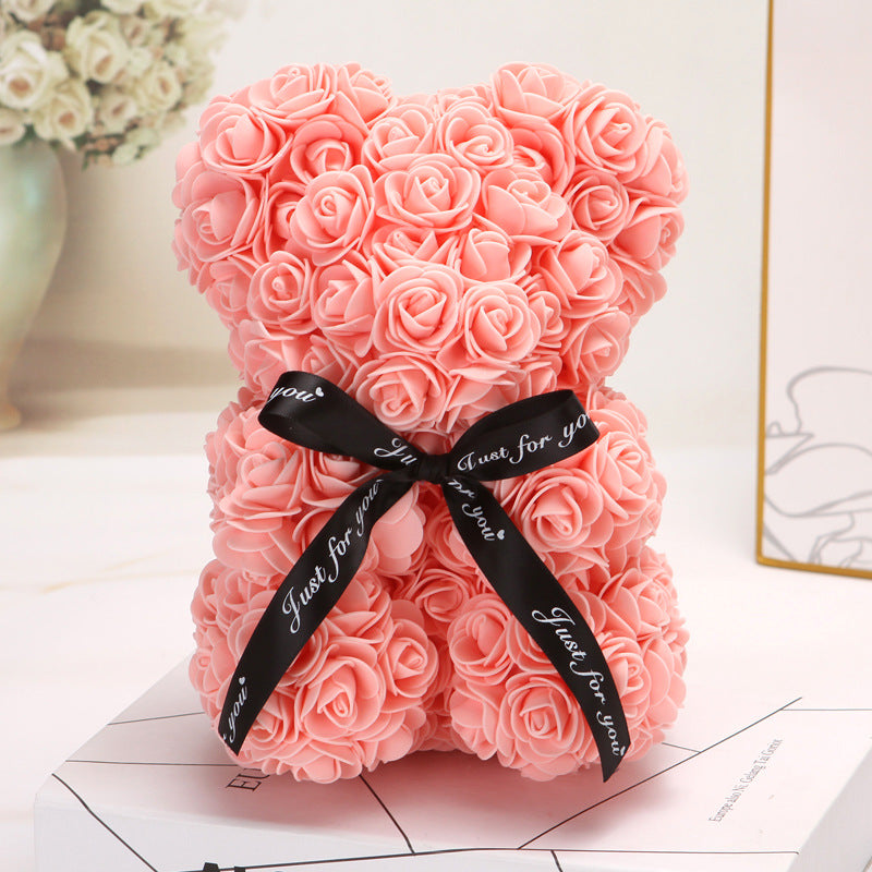 Factory wholesale Valentine's Day gift Creative rose bear Valentine's Day gift Pe Rose Bear Hug Bear Bubble