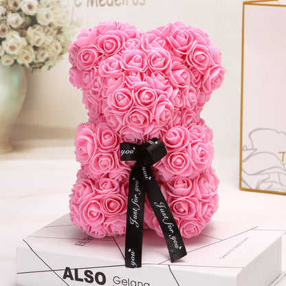 Factory wholesale Valentine's Day gift Creative rose bear Valentine's Day gift Pe Rose Bear Hug Bear Bubble