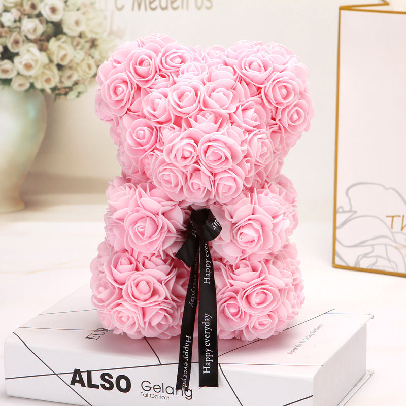 Factory wholesale Valentine's Day gift Creative rose bear Valentine's Day gift Pe Rose Bear Hug Bear Bubble