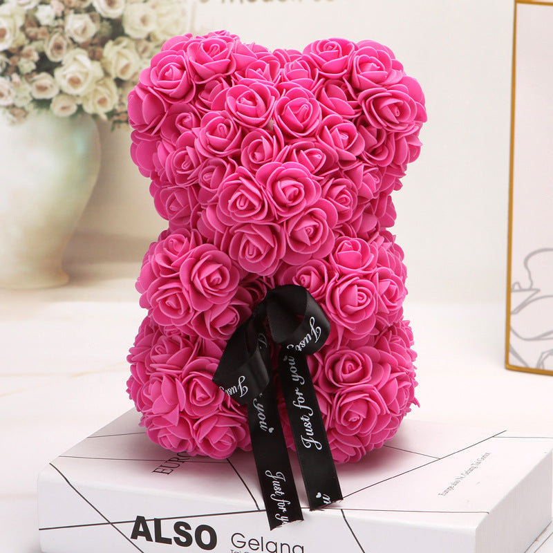 Factory wholesale Valentine's Day gift Creative rose bear Valentine's Day gift Pe Rose Bear Hug Bear Bubble