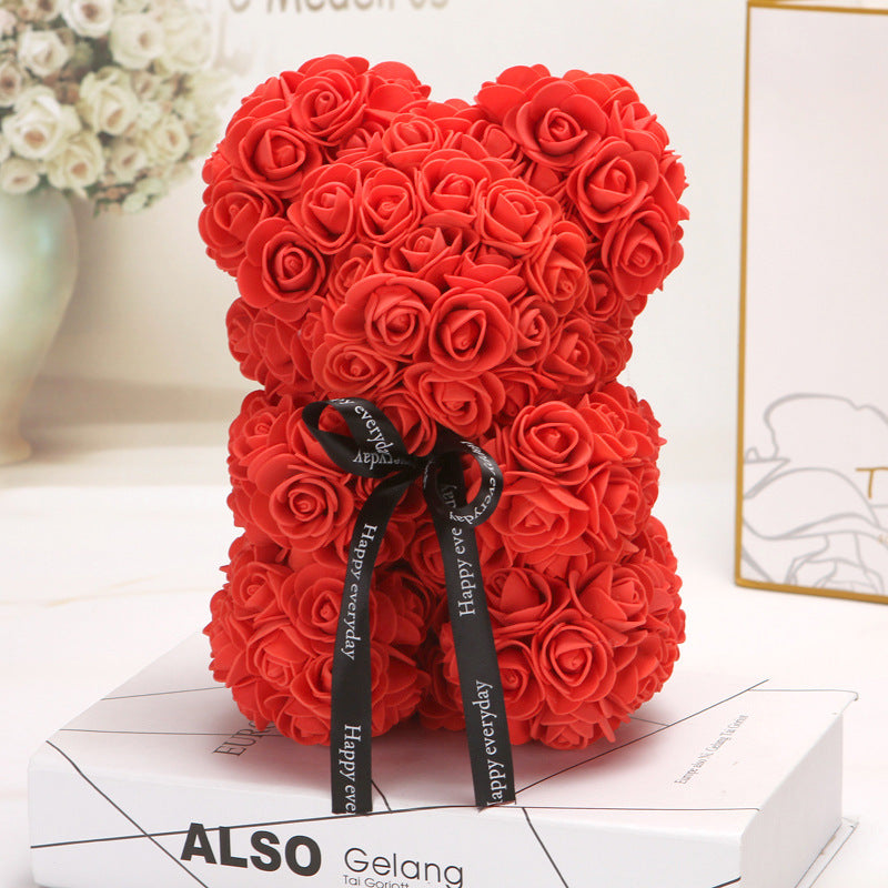 Factory wholesale Valentine's Day gift Creative rose bear Valentine's Day gift Pe Rose Bear Hug Bear Bubble