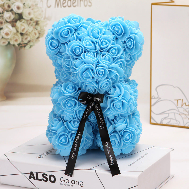 Factory wholesale Valentine's Day gift Creative rose bear Valentine's Day gift Pe Rose Bear Hug Bear Bubble