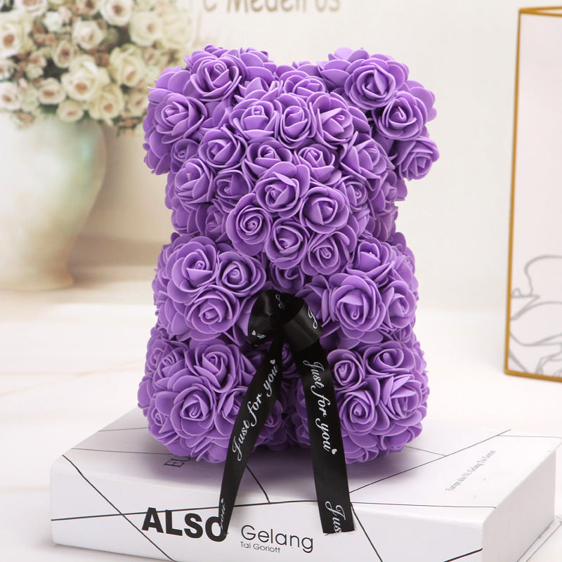 Factory wholesale Valentine's Day gift Creative rose bear Valentine's Day gift Pe Rose Bear Hug Bear Bubble