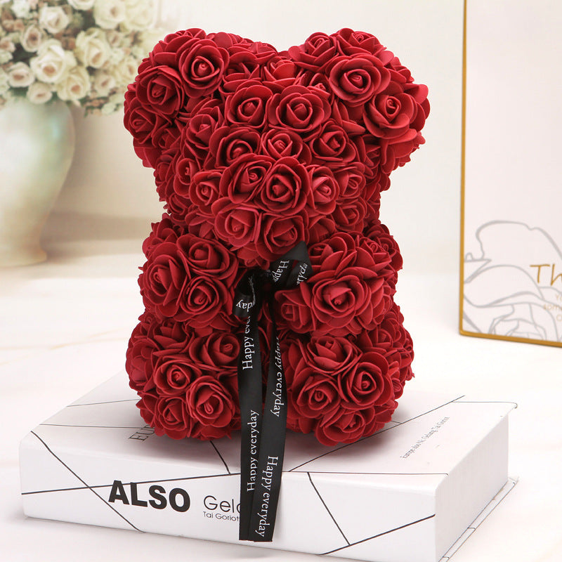 Factory wholesale Valentine's Day gift Creative rose bear Valentine's Day gift Pe Rose Bear Hug Bear Bubble