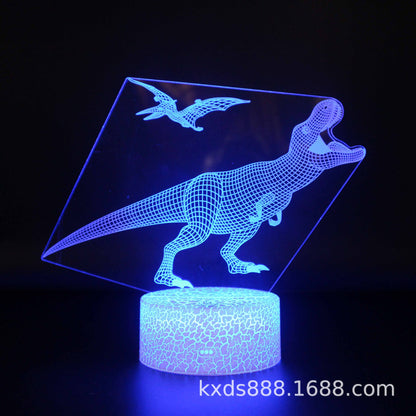 Cross-border dinosaur series colorful 3D night light LED touch remote control creative Christmas gift 3D table lamp