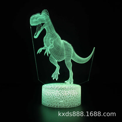 Cross-border dinosaur series colorful 3D night light LED touch remote control creative Christmas gift 3D table lamp