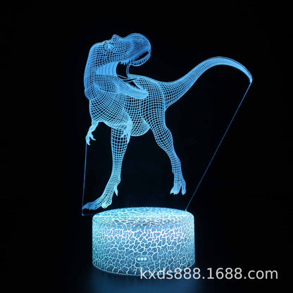 Cross-border dinosaur series colorful 3D night light LED touch remote control creative Christmas gift 3D table lamp