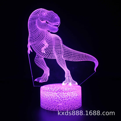 Cross-border dinosaur series colorful 3D night light LED touch remote control creative Christmas gift 3D table lamp