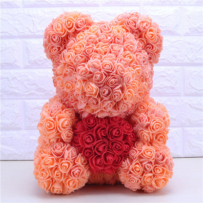 Christmas Valentine's Day gift love section 35 cm rose bear bear rose bear 23 cm bubble flower bear