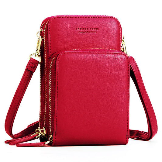 Korean fashion large-capacity olid color multi-function mobile phone bag female Messenger