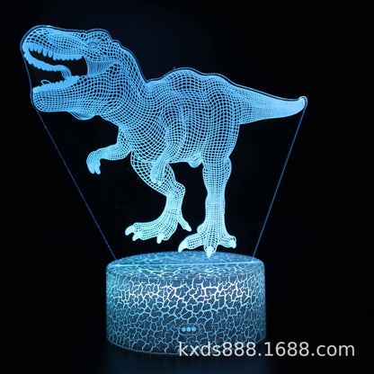 Cross-border dinosaur series colorful 3D night light LED touch remote control creative Christmas gift 3D table lamp