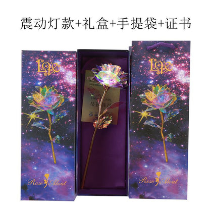 24K Gold Foil Roses Glowing Gold Set Creative Tanabata Valentine's Day Gifts Gifts Wholesale