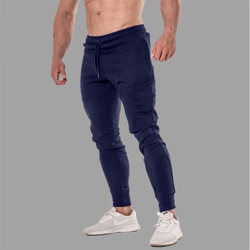 Calças esportivas slim-fit homens europa e os estados unidos correndo fitness futebol pés calças casuais tether calças de treinamento apertadas masculino