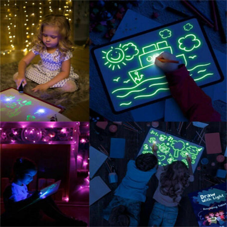 Draw With Light Fun fluorescent painting board children magic writing board luminous board