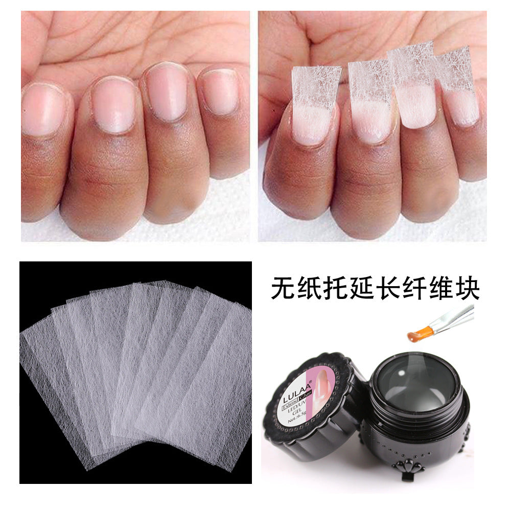 10 pçs fibra de vidro de seda para forma de extensão de unhas sedas não tecidas gel uv fibra de construção acrílico francês diy manicure acessório 