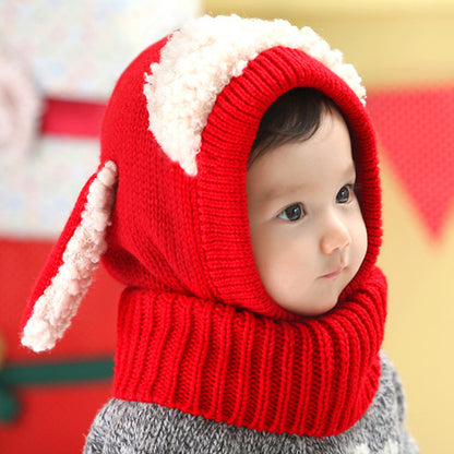 Korean autumn and winter baby hats boys and girls baby hats children's woolen caps scarf scarf warm