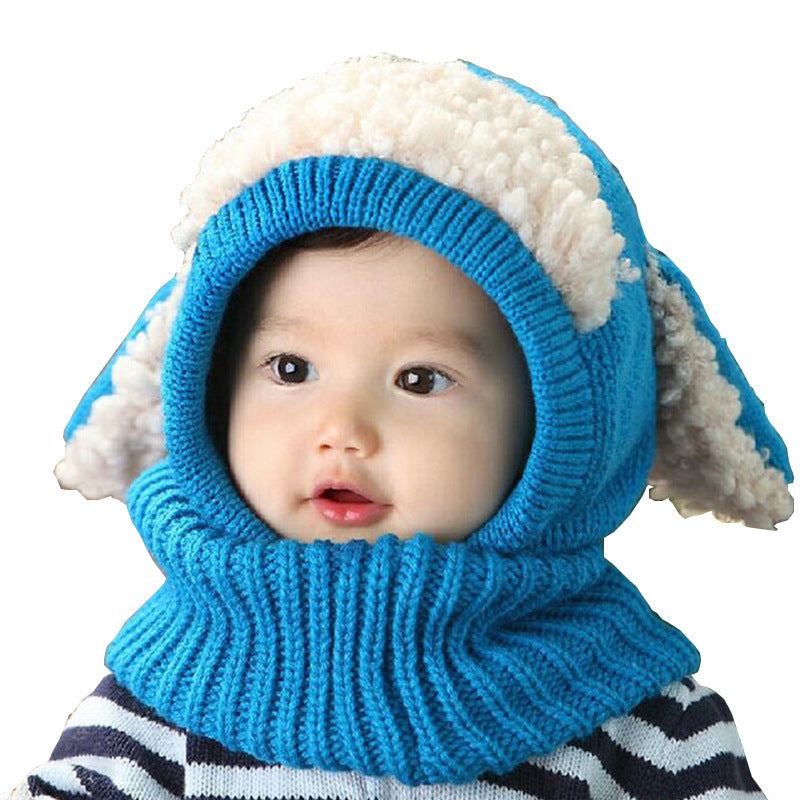 Korean autumn and winter baby hats boys and girls baby hats children's woolen caps scarf scarf warm