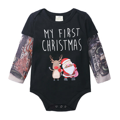 Ins speed sale through the explosions 2019 summer children's clothing 1-3 years of onesies baby tattoo mesh sleeves hazer triangle climb