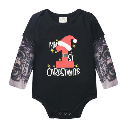 Ins speed sale through the explosions 2019 summer children's clothing 1-3 years of onesies baby tattoo mesh sleeves hazer triangle climb