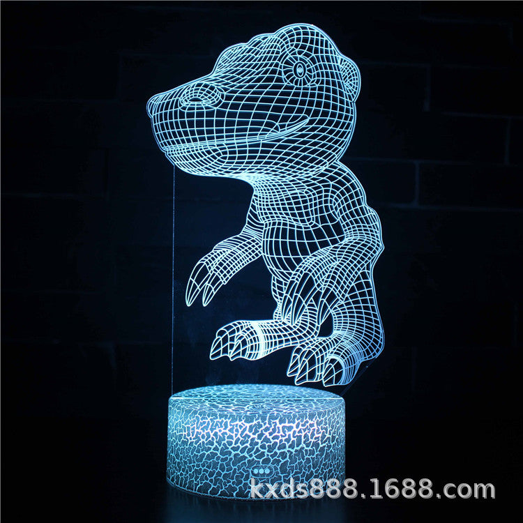 Cross-border dinosaur series colorful 3D night light LED touch remote control creative Christmas gift 3D table lamp