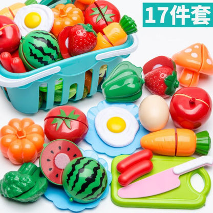 Children's Play House Toys Kitchen Girls Shopping Cart Vegetables Cut and Watch Baby Cut Fruits Boy Combination Fun