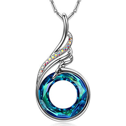 Necklace Colorful Crystal Peacock