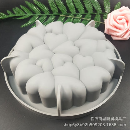 Molde de bolo de silicone com costura, coração, amor, para assar, dia dos namorados, casamento, mousse, decoração de bolo 