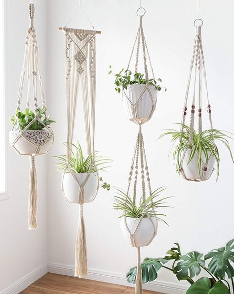 ins Nordic style India Di'an wall hanging wall decoration cotton rope grass rope braided hanging basket flower pot sling