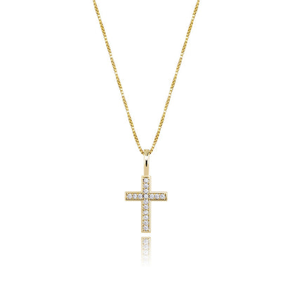 Cross-border new product 925 silver full zircon cross hip hop pendant European and American personality Jesus necklace jewelry