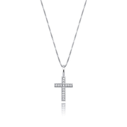 Cross-border new product 925 silver full zircon cross hip hop pendant European and American personality Jesus necklace jewelry