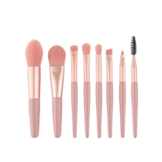 8 pçs mini viagem portátil macio pincéis de maquiagem conjunto sombra de olho fundação pó cílios lábio corretivo blush compõem conjunto de escova 