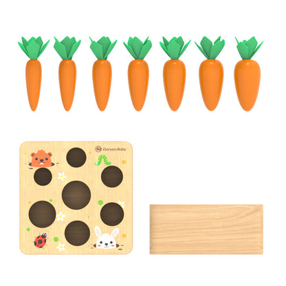 Goryeobaby pull carrot toy children's cognitive size wooden building blocks baby early education puzzle enlightenment spell insertion