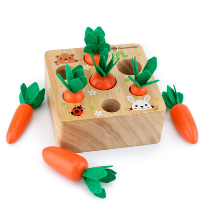 Goryeobaby pull carrot toy children's cognitive size wooden building blocks baby early education puzzle enlightenment spell insertion