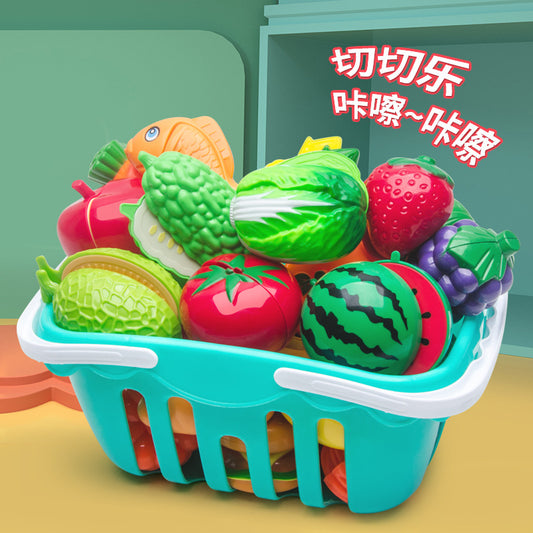 Children's Play House Toys Kitchen Girls Shopping Cart Vegetables Cut and Watch Baby Cut Fruits Boy Combination Fun