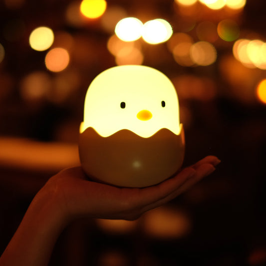 Eggshell Chicken Lamp Bedroom Creative Energy-Saving Bedside Mini White Light LED Night Light Feeding Charging Sleeping Lamp