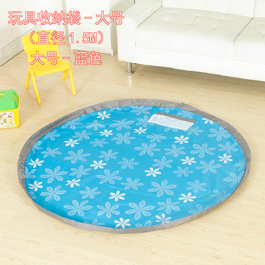 150cm Round Kids Toy Storage Bag Portable Play Mat Lego Storage Blanket For Toy Baby Playing Floor Blanket Mat Travel Picnic Mat