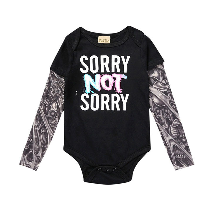 Ins speed sale through the explosions 2019 summer children's clothing 1-3 years of onesies baby tattoo mesh sleeves hazer triangle climb