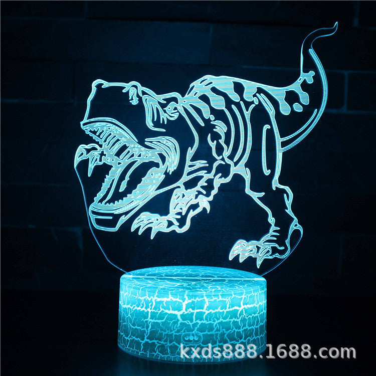 Cross-border dinosaur series colorful 3D night light LED touch remote control creative Christmas gift 3D table lamp