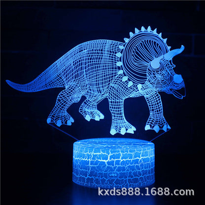 Cross-border dinosaur series colorful 3D night light LED touch remote control creative Christmas gift 3D table lamp