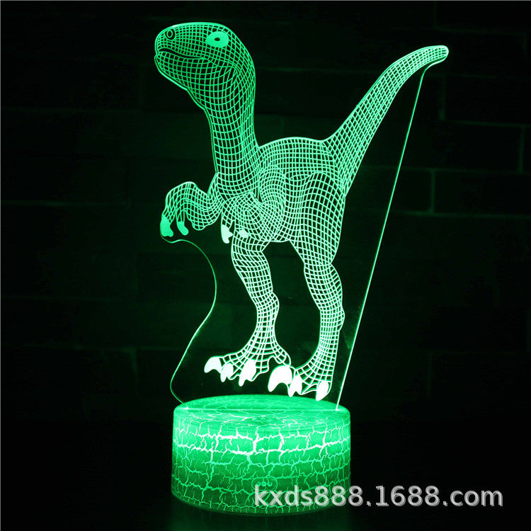 Cross-border dinosaur series colorful 3D night light LED touch remote control creative Christmas gift 3D table lamp