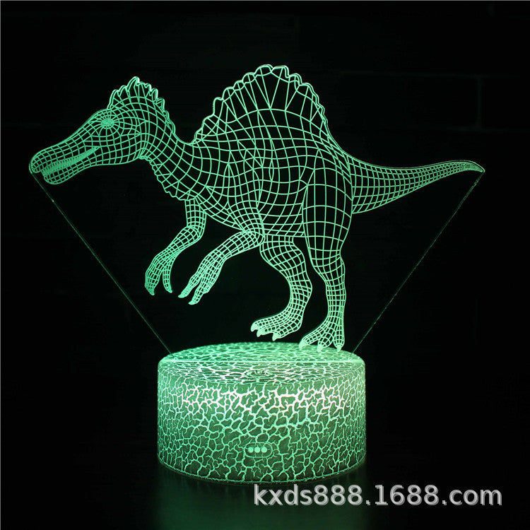 Cross-border dinosaur series colorful 3D night light LED touch remote control creative Christmas gift 3D table lamp